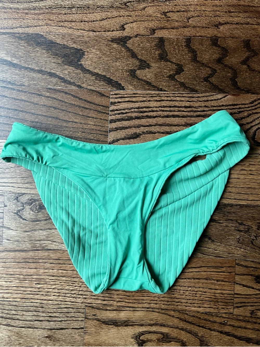 BECCA Ribbed Green Triangle Bikini - Picture 4 of 8